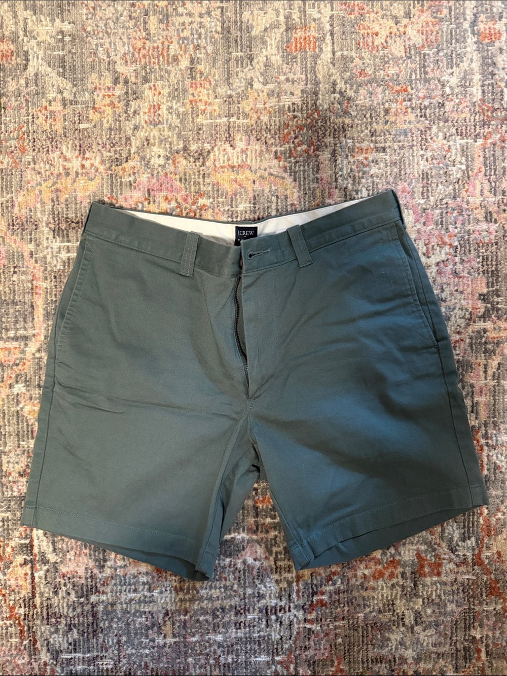J. Crew Men's Green Chino Shorts, 32 waist